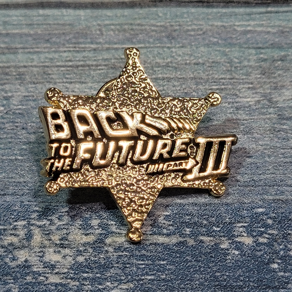 Back to the Future III Badge Pin.